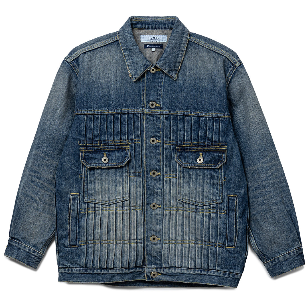 FDMTL Denim Pleats Jacket 3YR Wash | Indigo