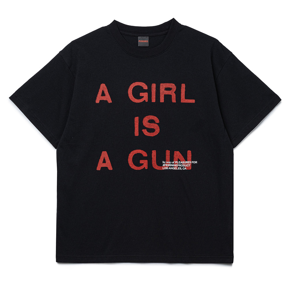 s*o様 GIRL IS A GUN T-SHIRT XXL PLEASURES Pleasures Girl Is A Gun Tee | Black