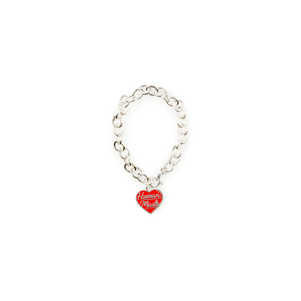 Human Made Heart Silver Bracelet | Red