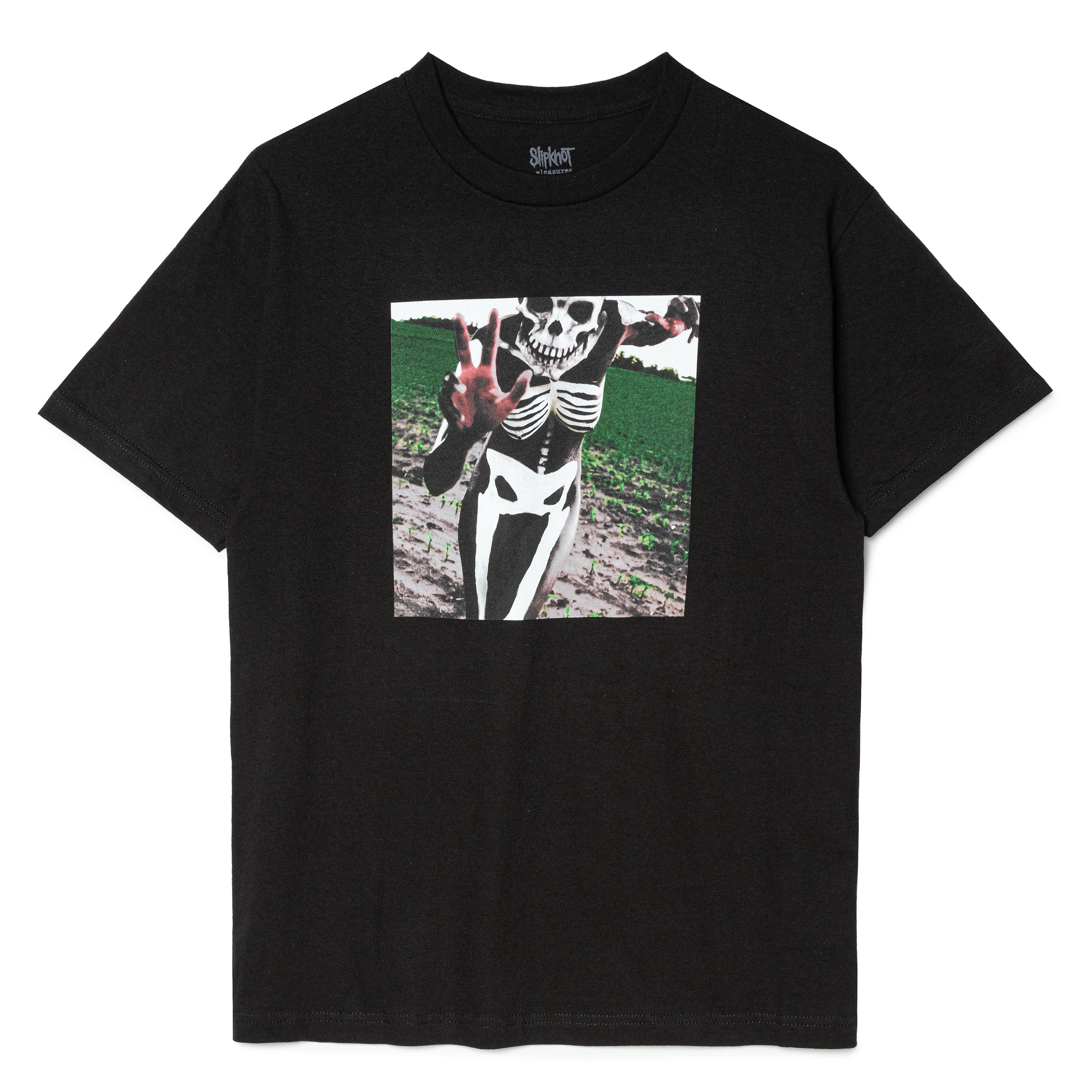 PleasuresxSlipknotSkeletonTeeB