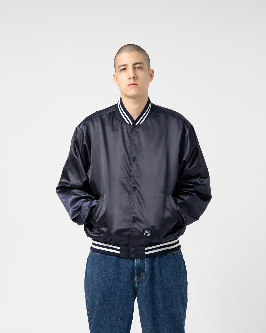 Satin Jacket | Navy