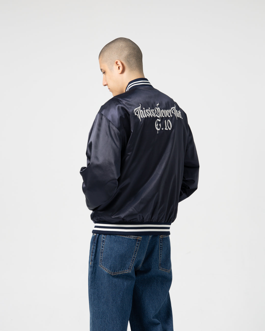 Satin Jacket | Navy