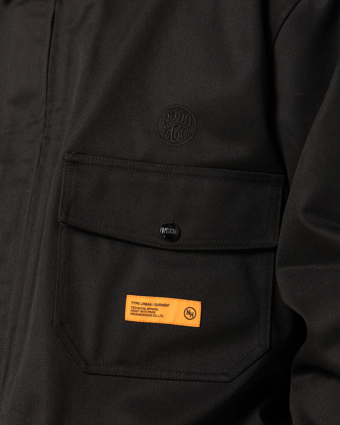 Belted Zip Work Jacket | Black