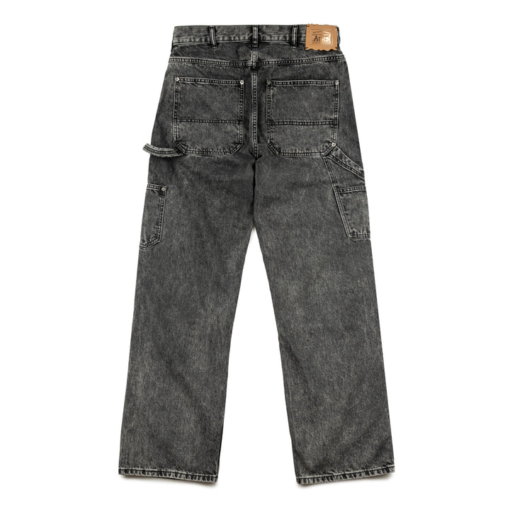 Acid Wash Denim Carpenter Jean | Black