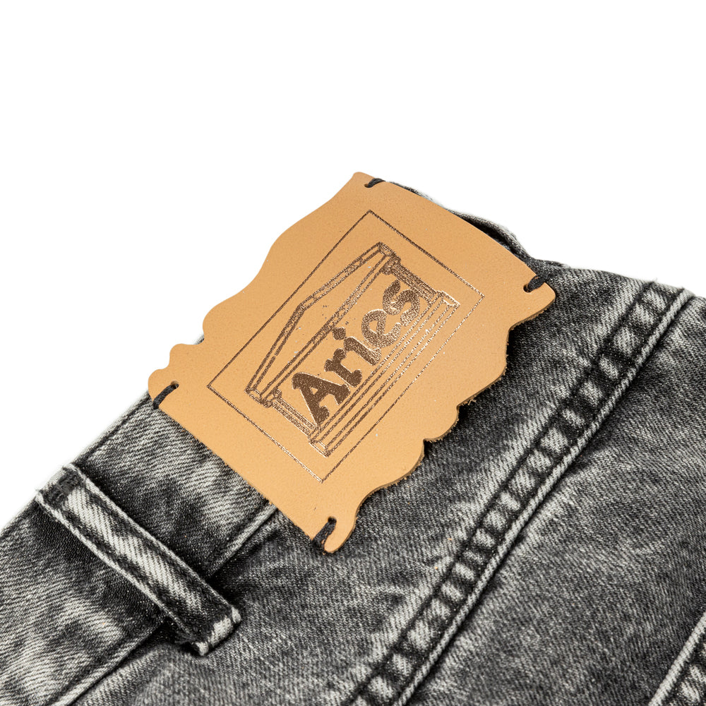 Acid Wash Denim Carpenter Jean | Black