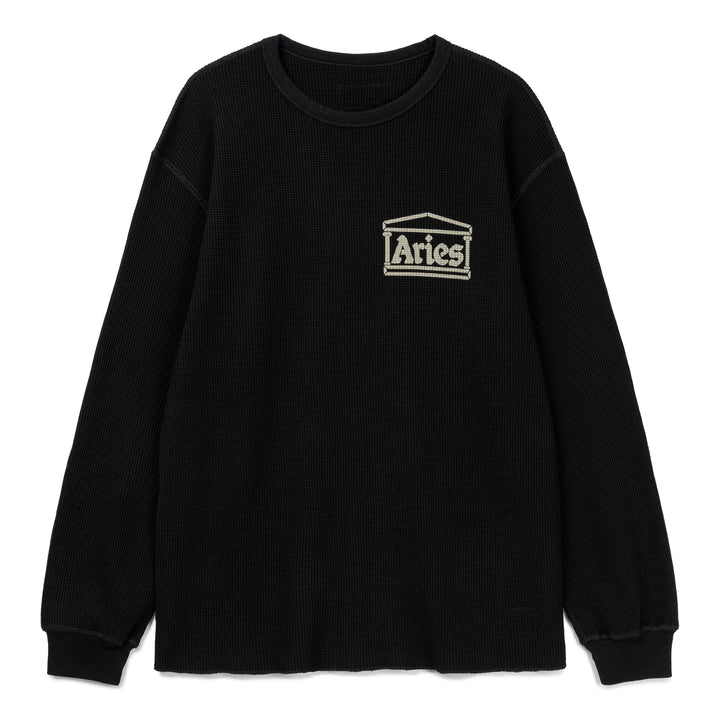 Reversible Temple Waffle L/S Tee | Black