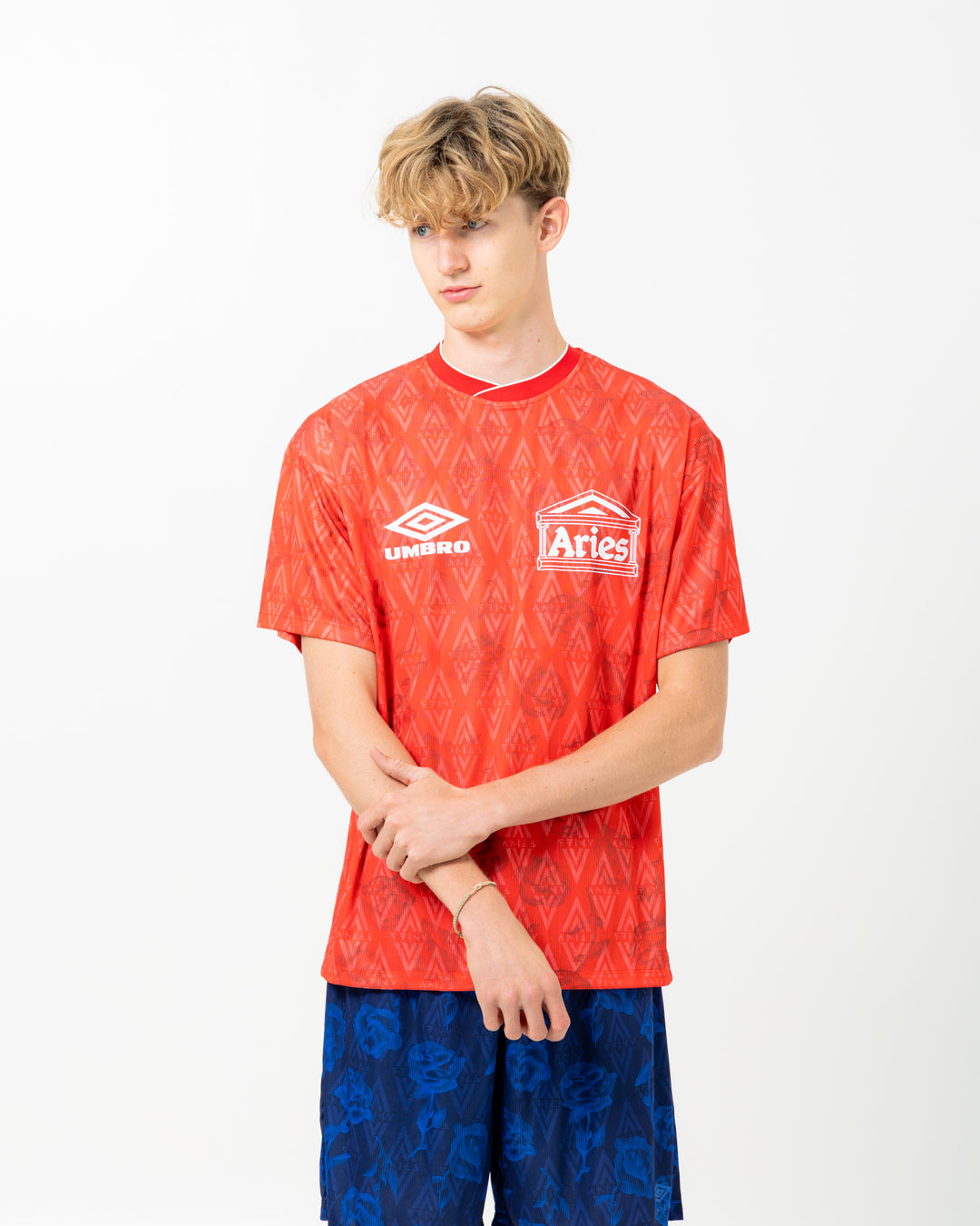 Aries x Umbro Red Roses S/S Football Jersey | Red