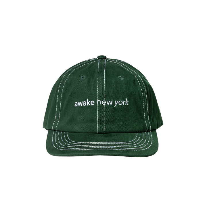 Contrast Stitch 6 Panel Hat | Green