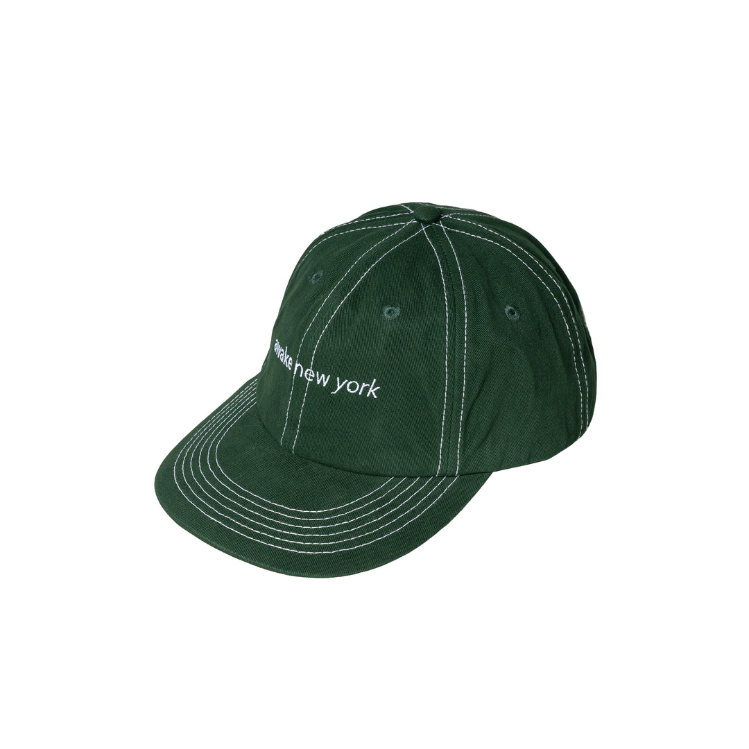 Contrast Stitch 6 Panel Hat | Green