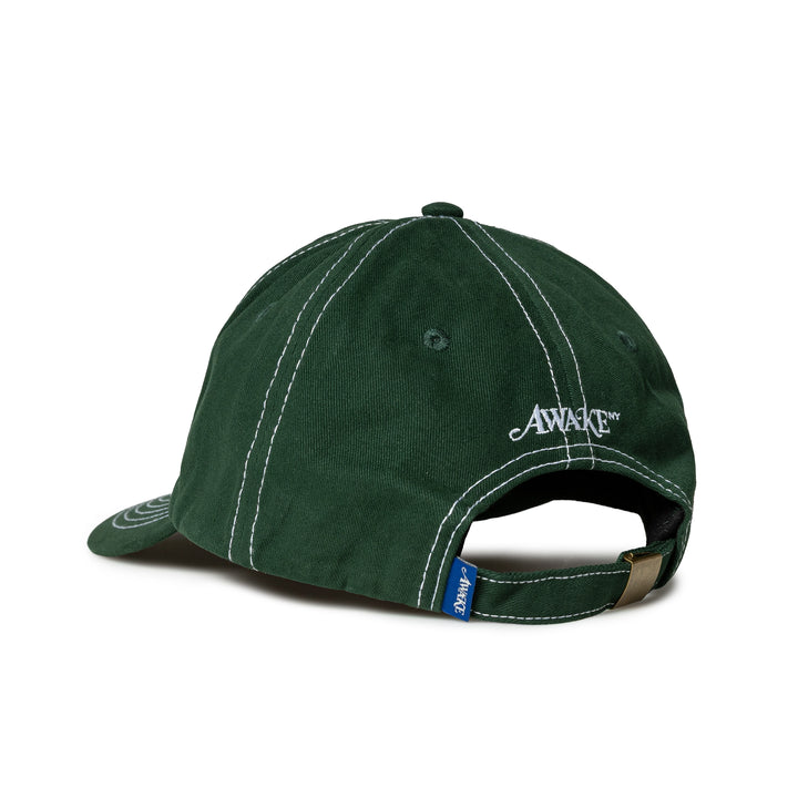 Contrast Stitch 6 Panel Hat | Green