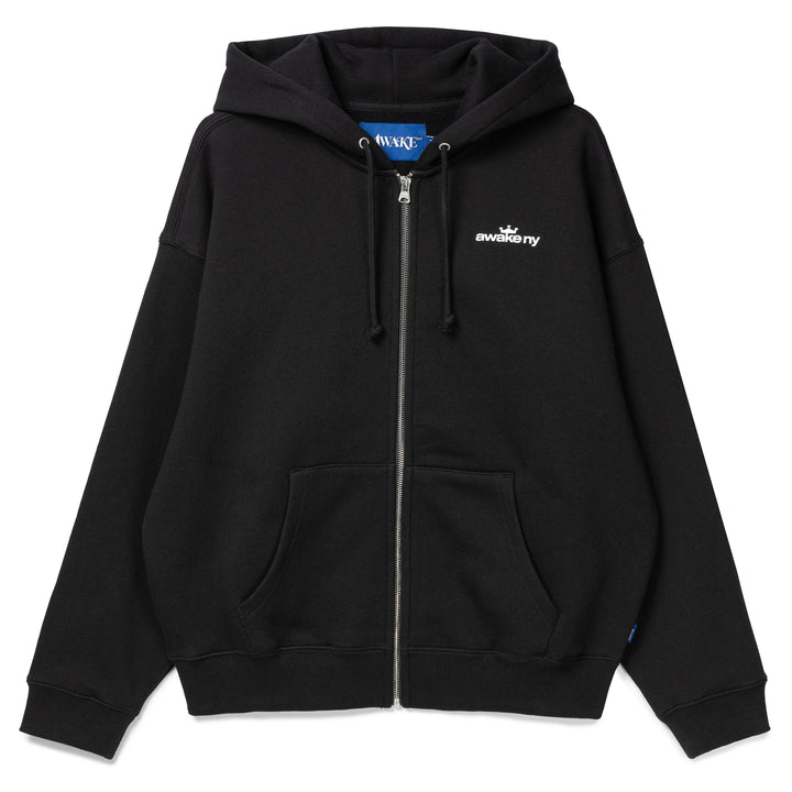 Crown Logo Full Zip Hoodie | Black