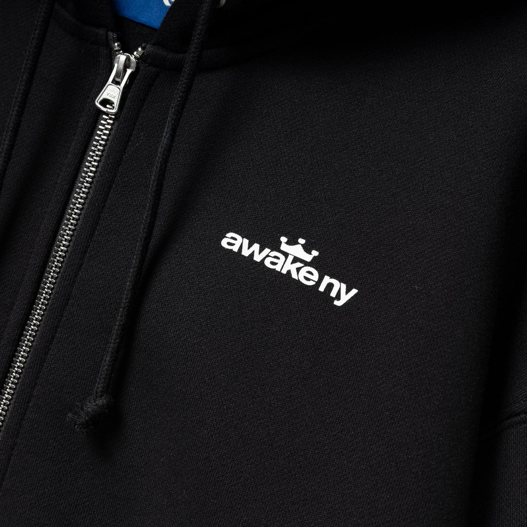 Crown Logo Full Zip Hoodie | Black