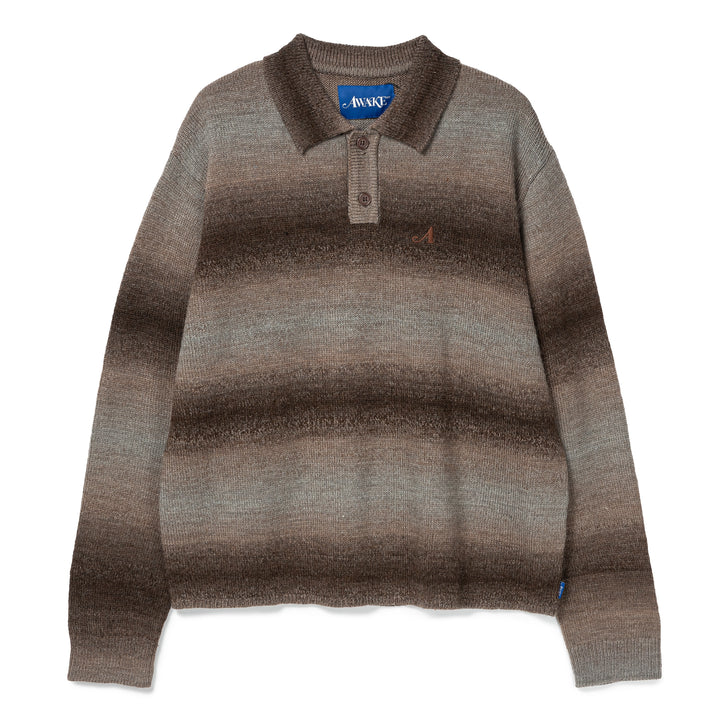 Gradient Knit Polo | Brown