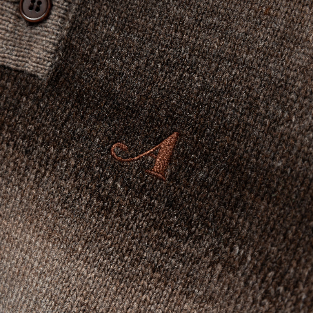 Gradient Knit Polo | Brown