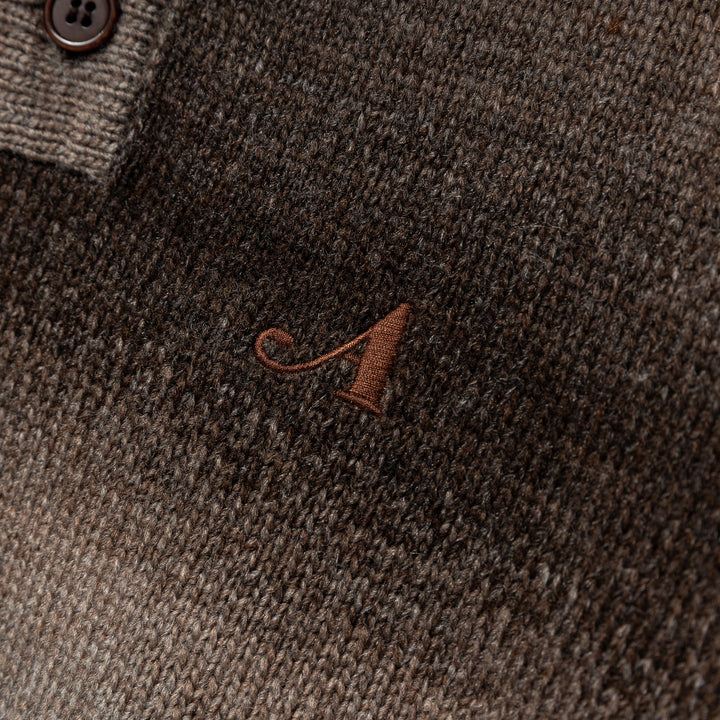 Gradient Knit Polo | Brown