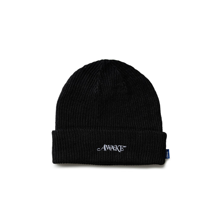 Loose Gauge Knit Beanie | Black