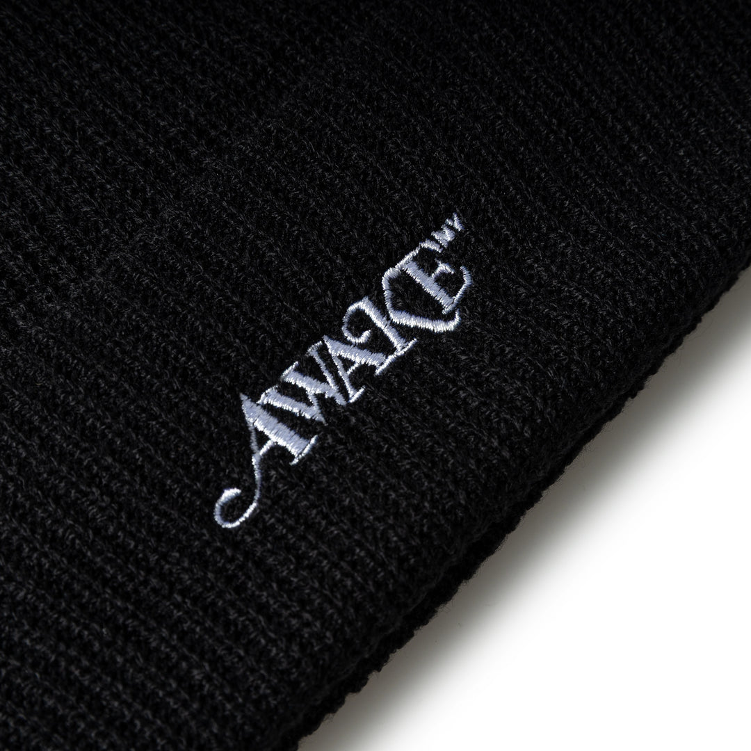 Loose Gauge Knit Beanie | Black