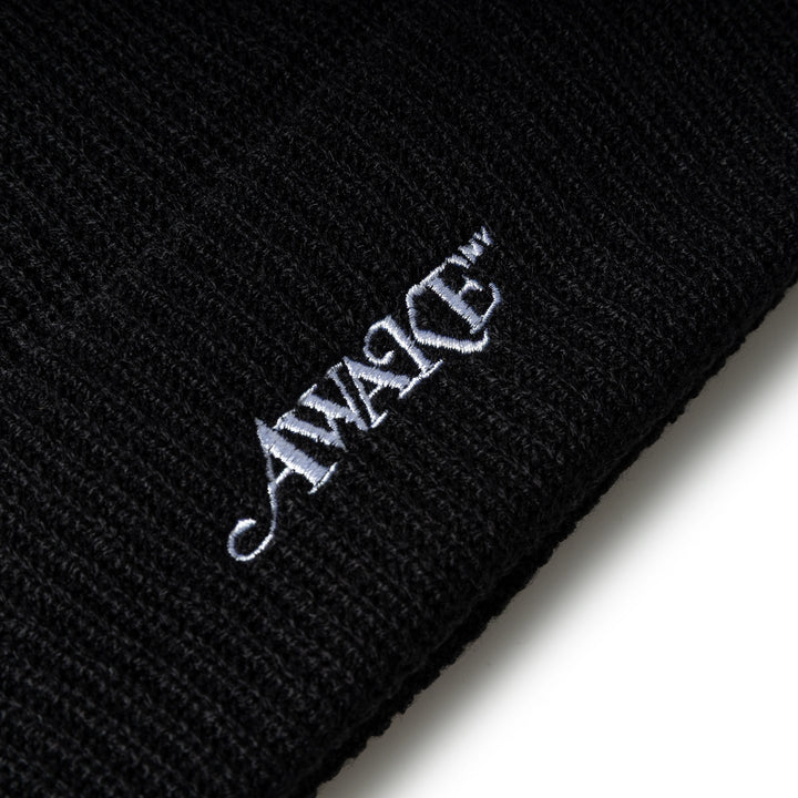 Loose Gauge Knit Beanie | Black