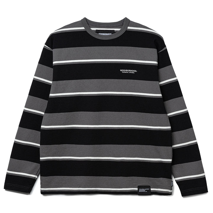 Border L/S Crew Neck | Gray