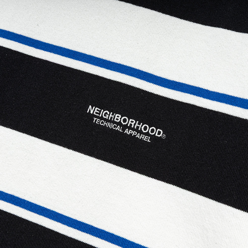 Border L/S Crew Neck | White