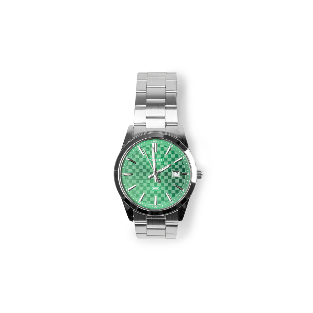 CASIO Standard MTP-VD03D-3A1 | Silver Dark Green