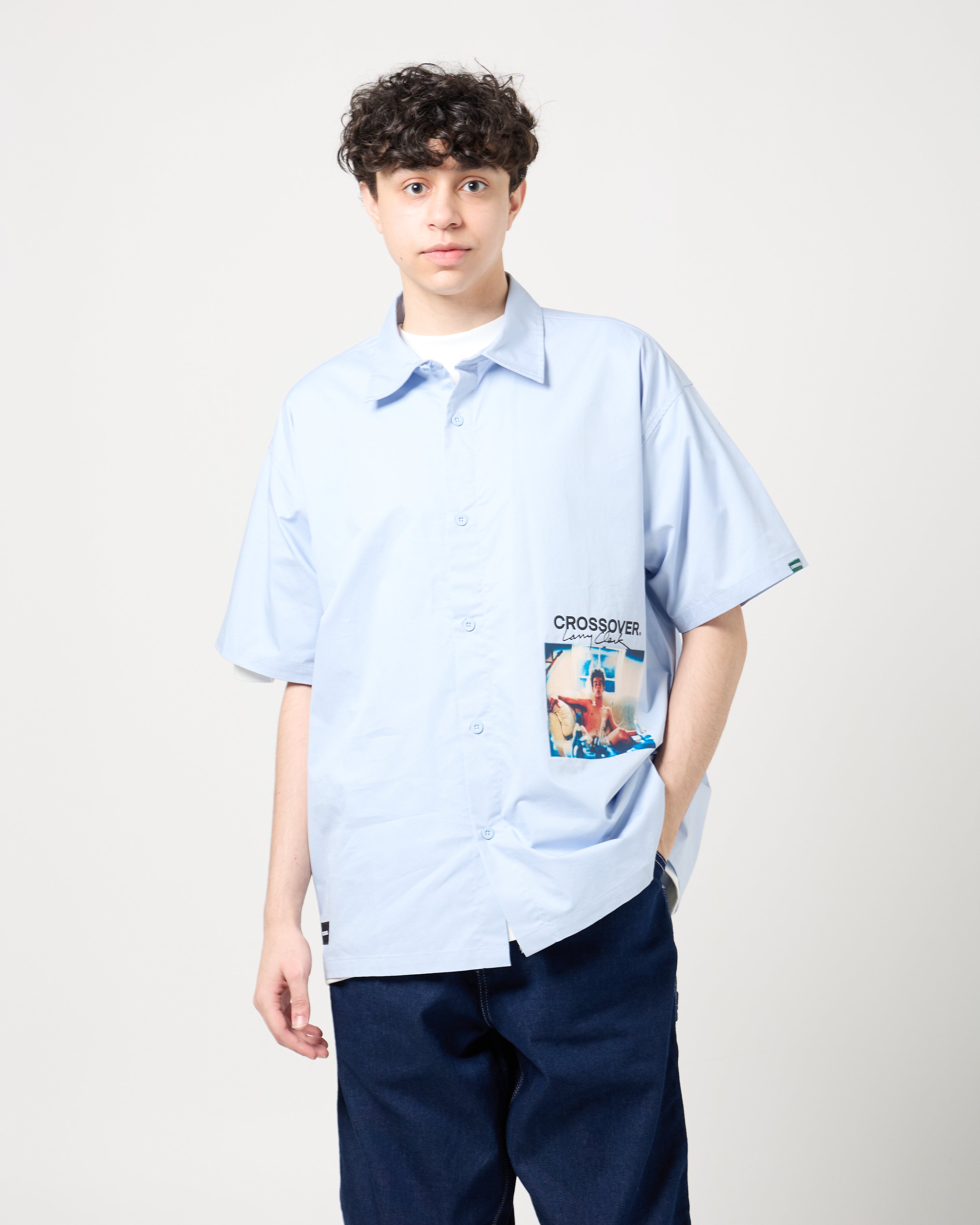 CROSSOVER® × KIDS by Larry Clark 30th Anniversary '01' Shirt | Blue