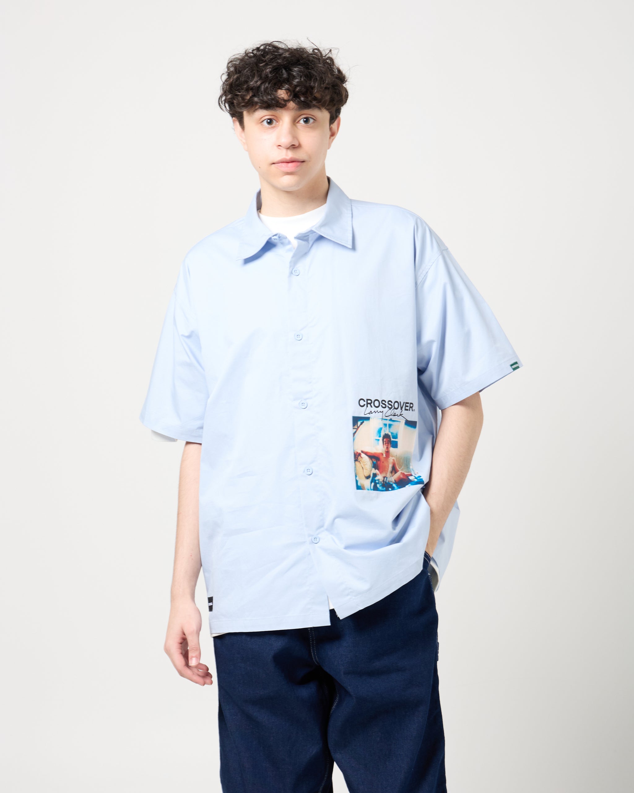 CROSSOVER® × KIDS by Larry Clark 30th Anniversary '01' Shirt | Blue