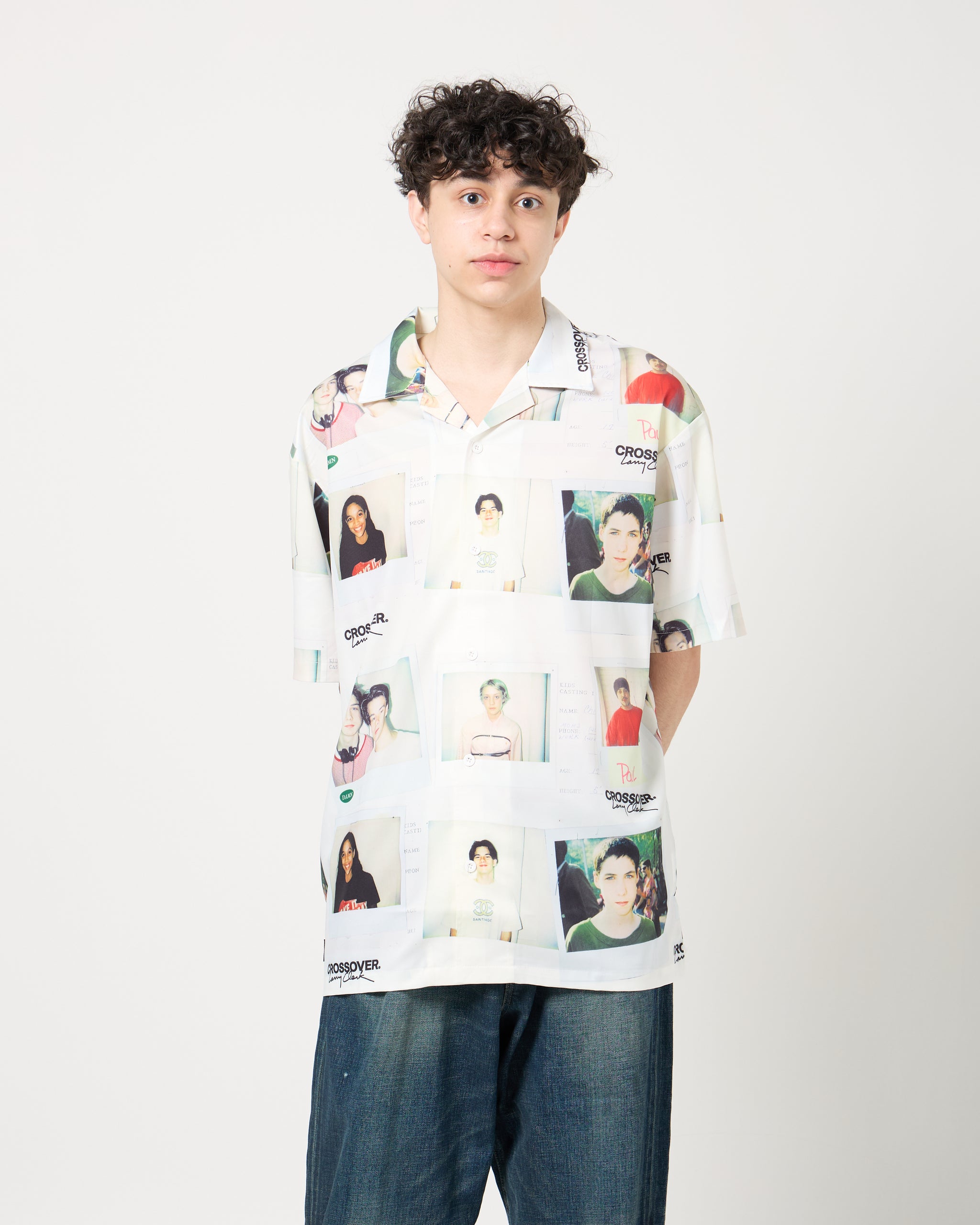 CROSSOVER® × KIDS by Larry Clark 30th Anniversary Hawaiian Shirt | White