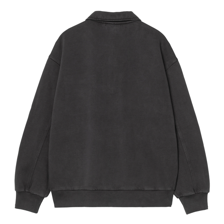 Half Zip Detroit Sweat | Black (Stone washed)