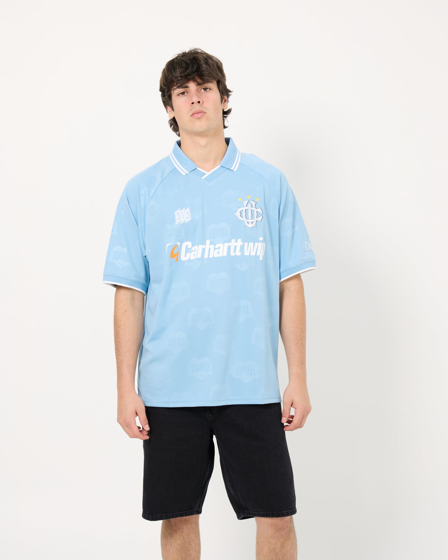 ウェア carhartt wip hartts football t-shirt Carhartt WIP Hartts Football T-Shirt in Heart Train Jacquard