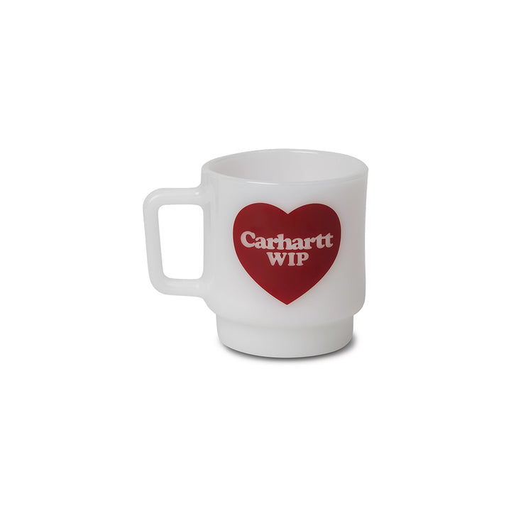 Heart Glass Mug | White