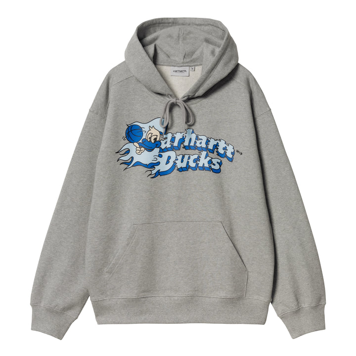 Hooded Flaming Ducks Sweatshirt | Grey Heather