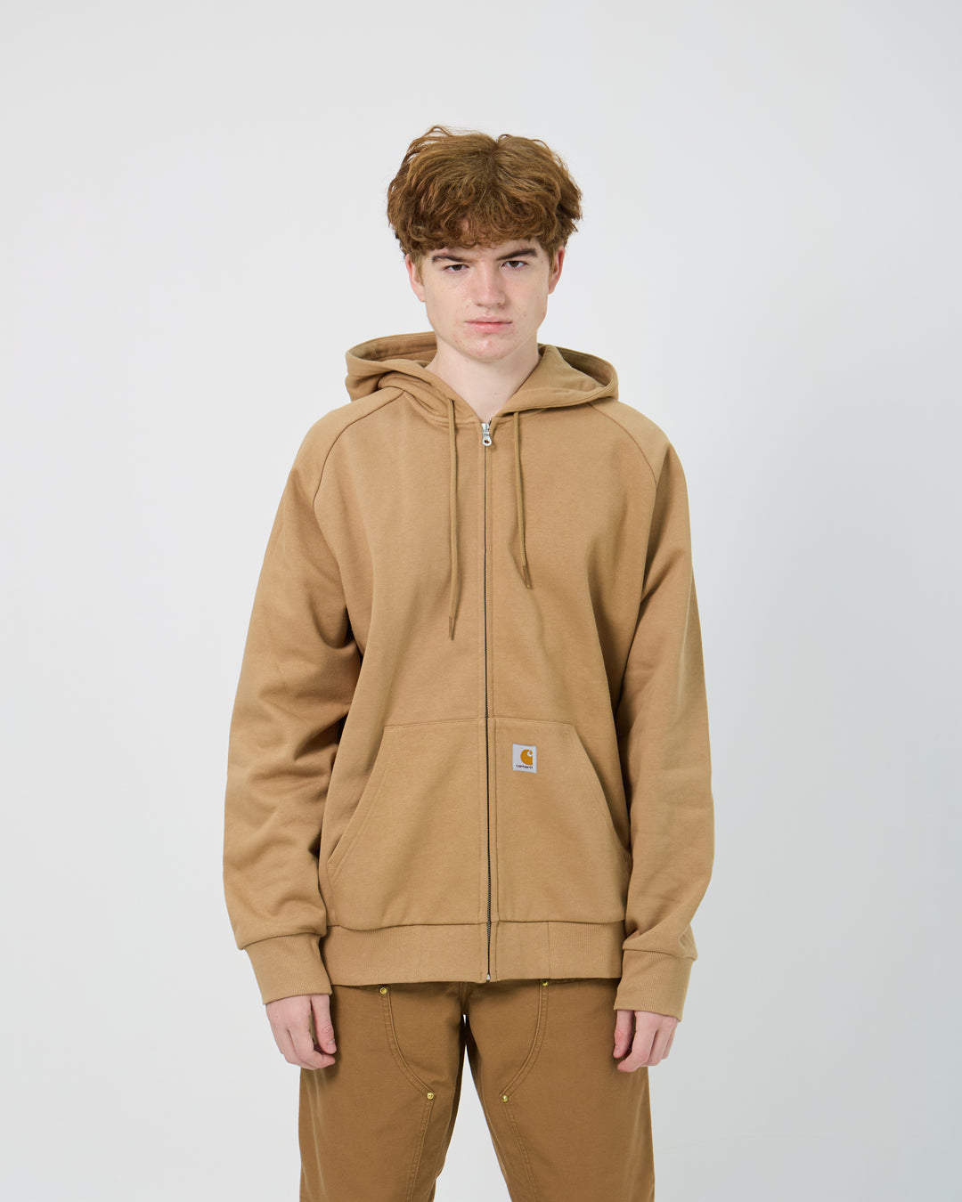 Hooded Square Label Jacket | Peanut