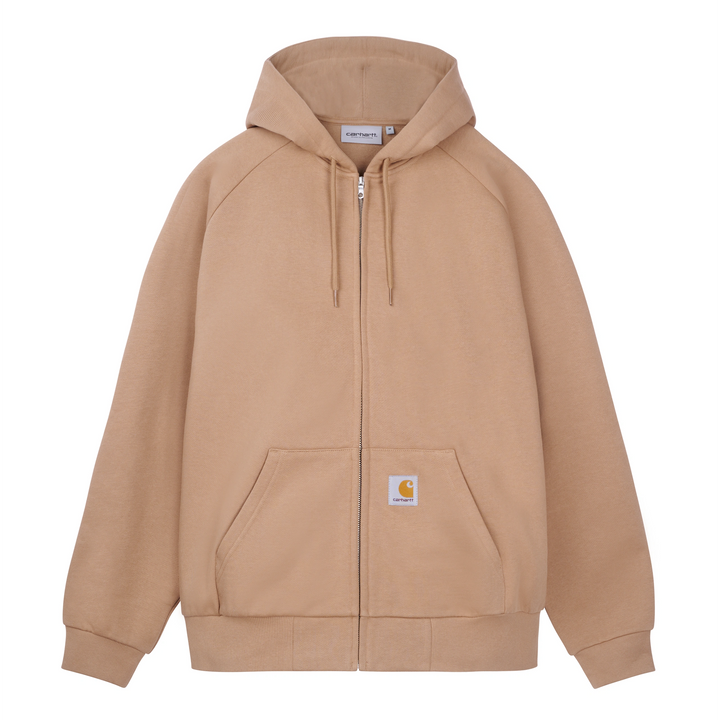 Hooded Square Label Jacket | Peanut