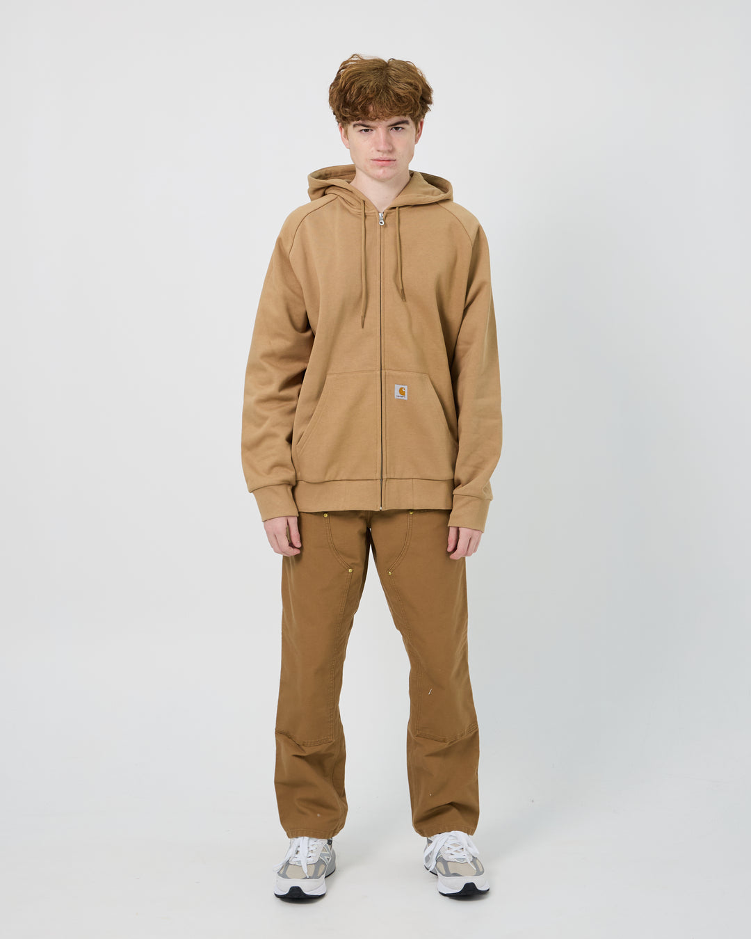 Hooded Square Label Jacket | Peanut