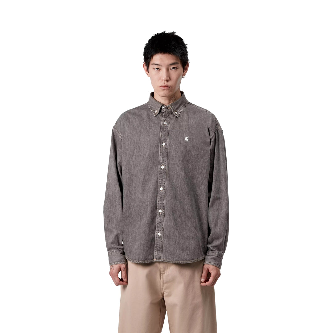 Lucas L/S Shirt | Black Bleached