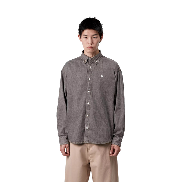 Lucas L/S Shirt | Black Bleached