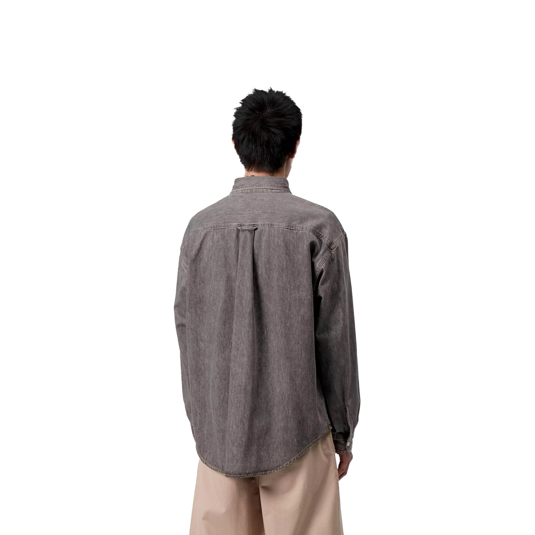 Lucas L/S Shirt | Black Bleached