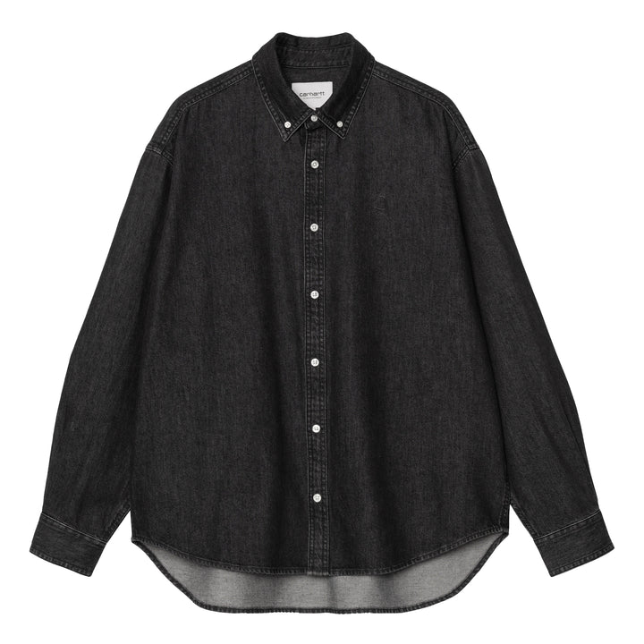 Lucas L/S Shirt | Black Stone Washed