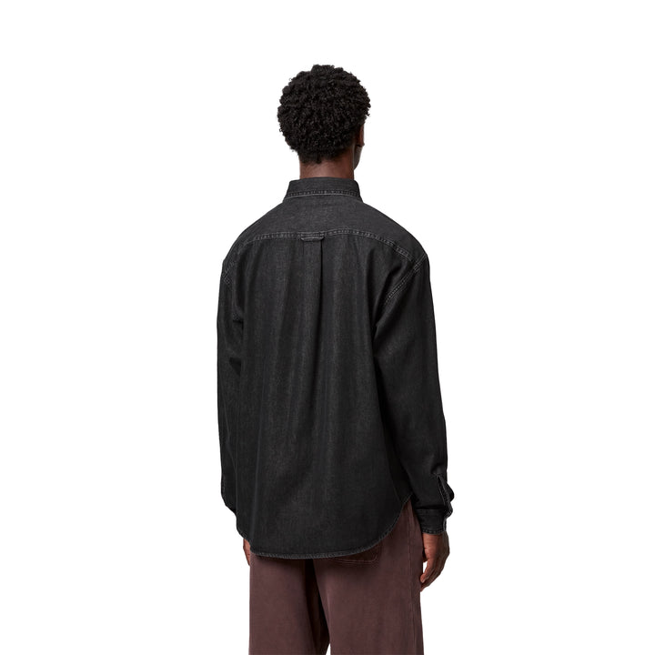 Lucas L/S Shirt | Black Stone Washed