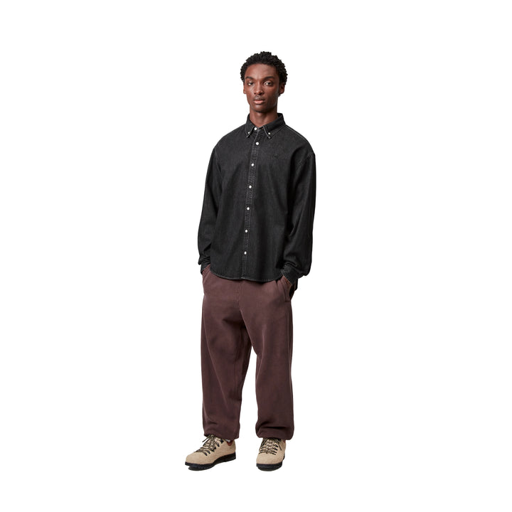 Lucas L/S Shirt | Black Stone Washed