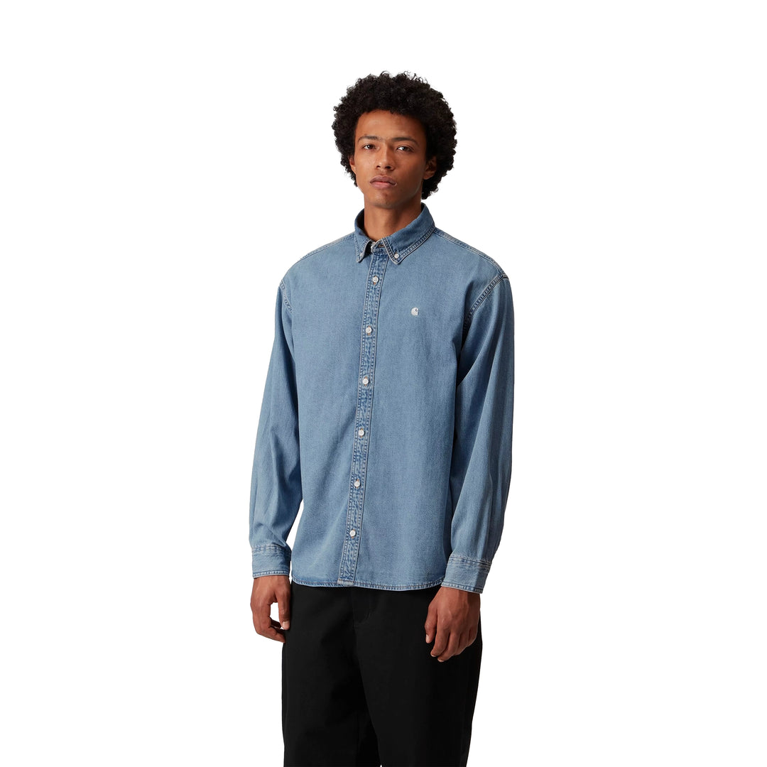 Lucas L/S Shirt | Blue Bleached