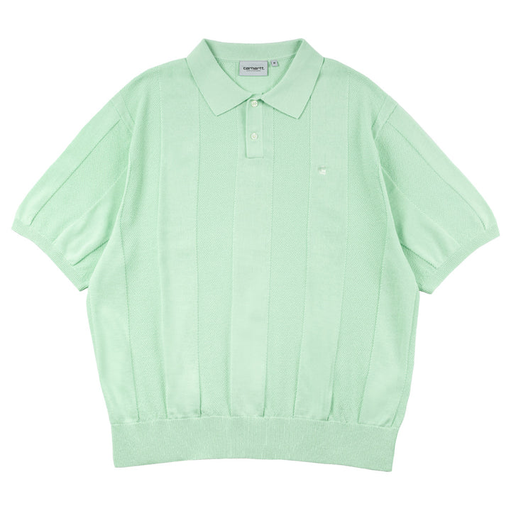 Miles Knit Polo Tee | Green Ash