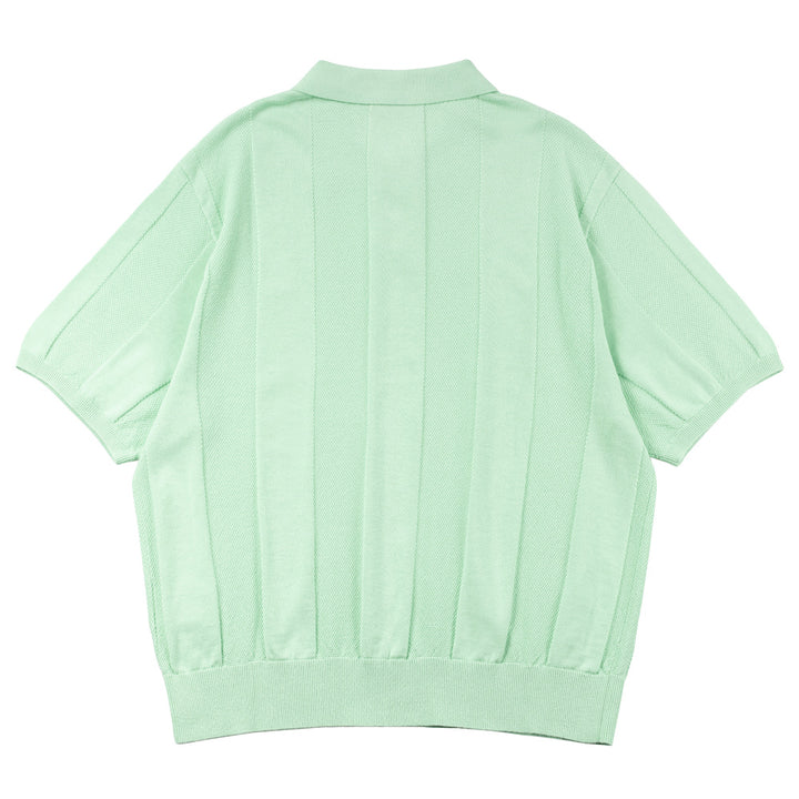 Miles Knit Polo Tee | Green Ash