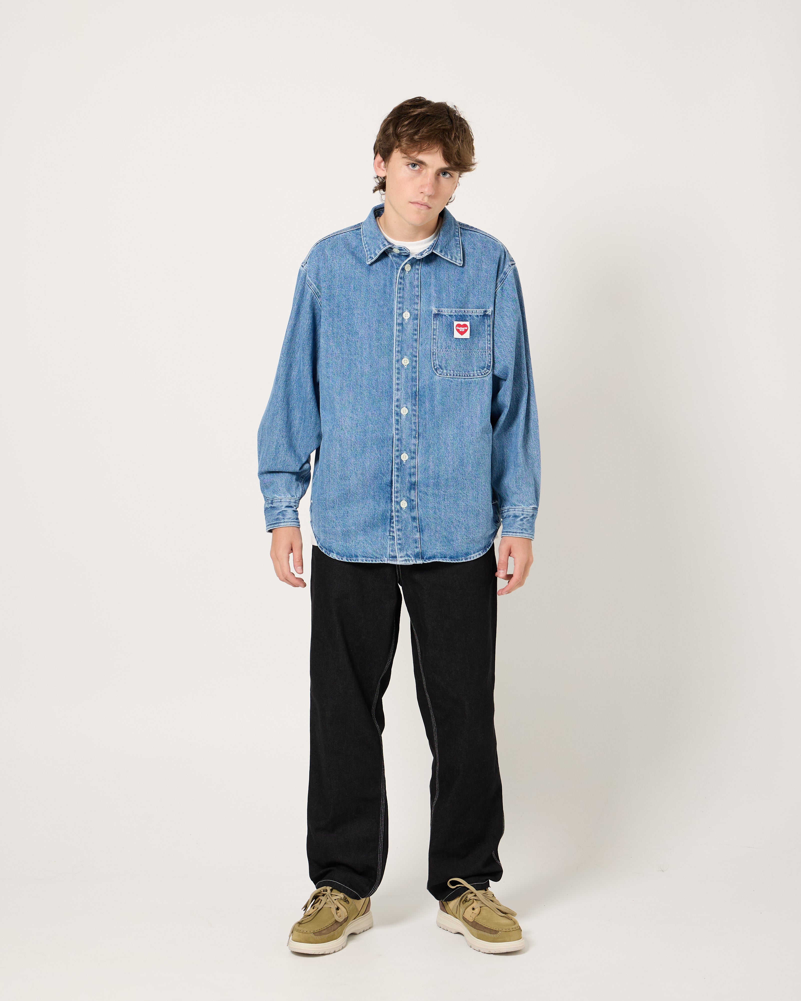 Carhartt WIP Nash L/S Shirt | Blue (stone washed) Carhartt WIP Nash L/S Shirt | Blue (stone washed)