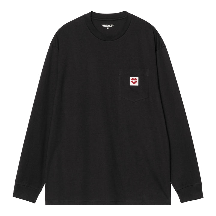 Pocket Heart L/S Tee | Black Red