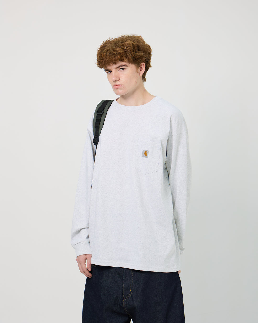 Pocket Loose L/S Tee | Ash Heather