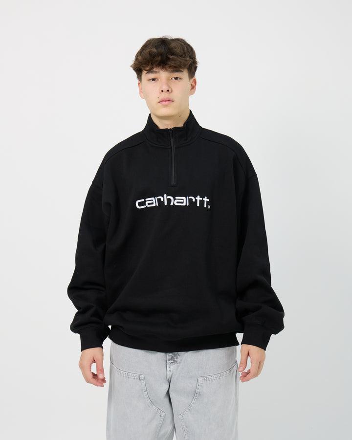 Script Half Zip Sweatshirt | Black White