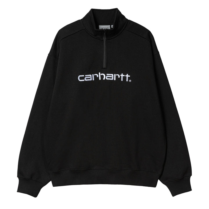 Script Half Zip Sweatshirt | Black White