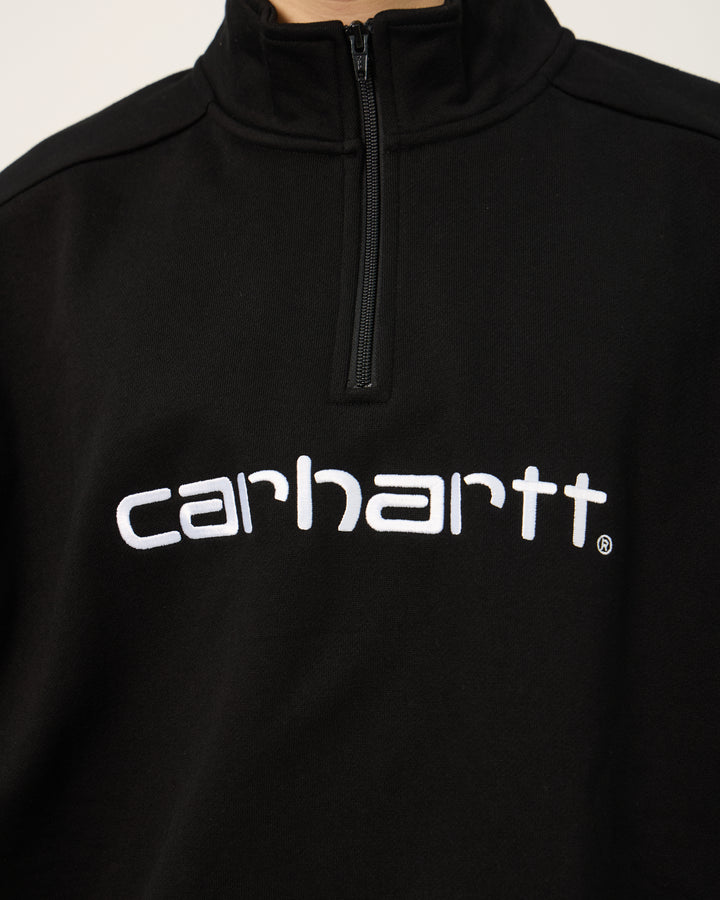 Script Half Zip Sweatshirt | Black White